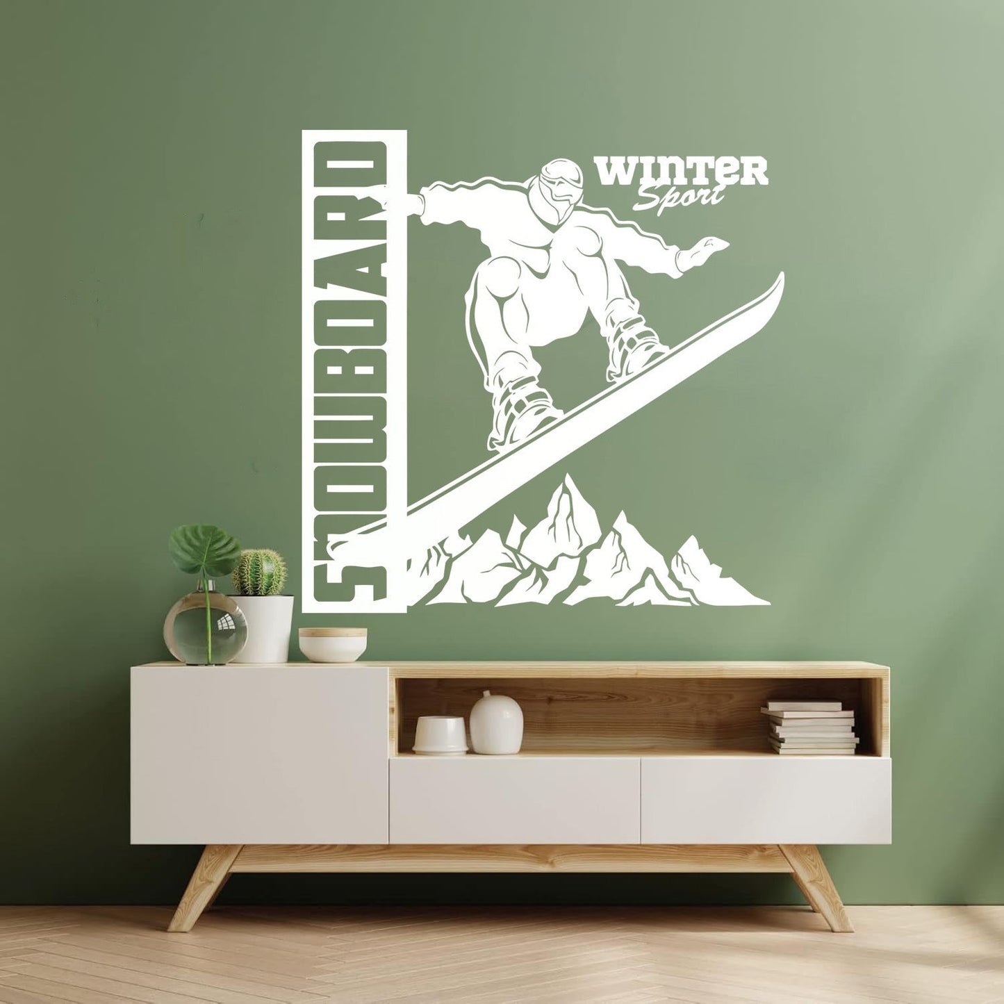 Vinyl Wall Decals Snowboard Mountains Winter Extreme Sport Home Art Mural Painting