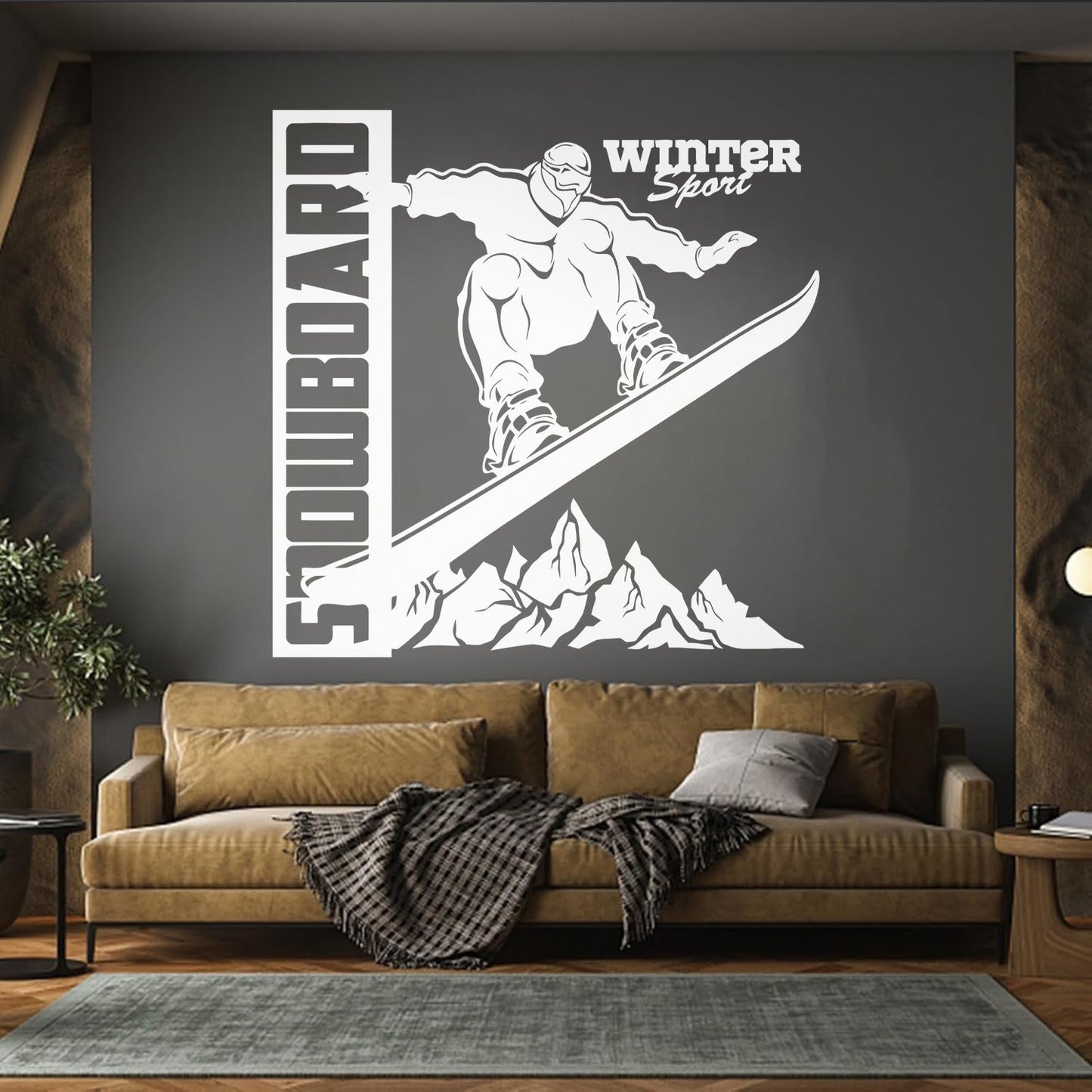 Vinyl Wall Decals Snowboard Mountains Winter Extreme Sport Home Art Mural Painting