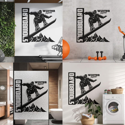 Vinyl Wall Decals Snowboard Mountains Winter Extreme Sport Home Art Mural Painting