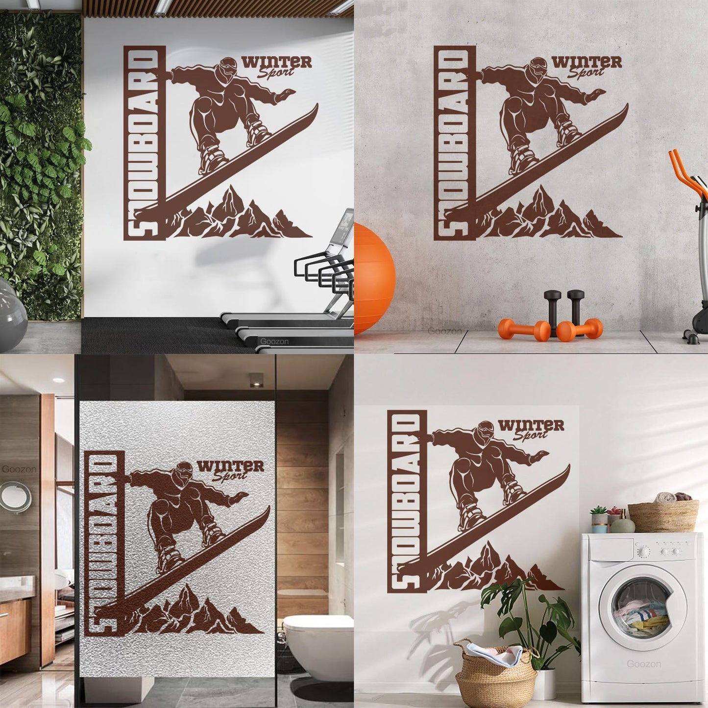 Vinyl Wall Decals Snowboard Mountains Winter Extreme Sport Home Art Mural Painting