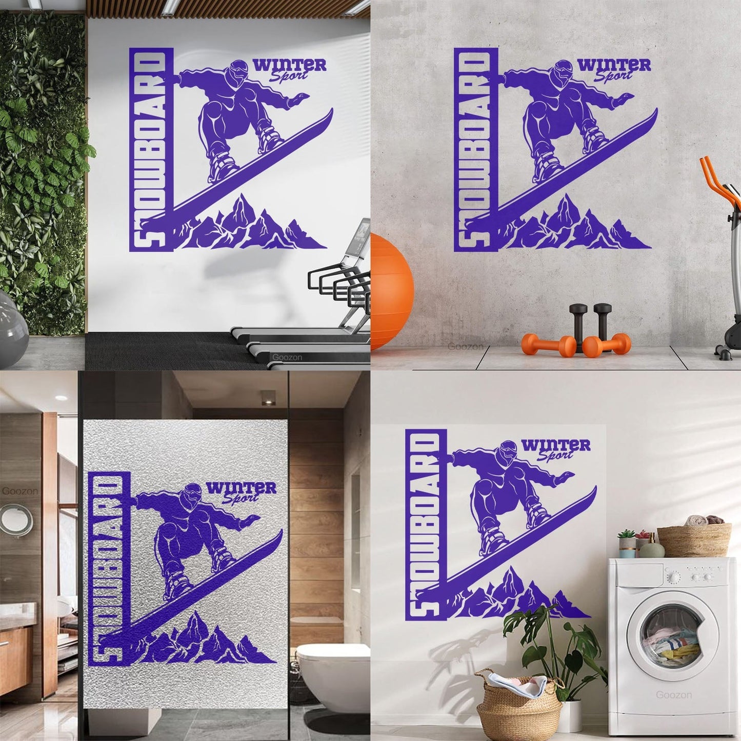 Vinyl Wall Decals Snowboard Mountains Winter Extreme Sport Home Art Mural Painting