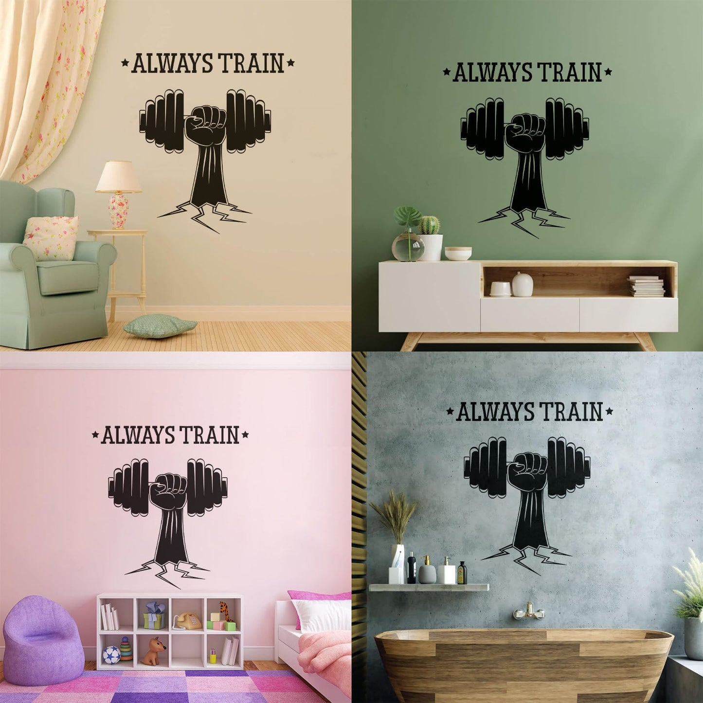 Fitnesscenter Bodybuilding Sport Dumbell Home Wall Vinyl Sticker Decor Personalized Customization