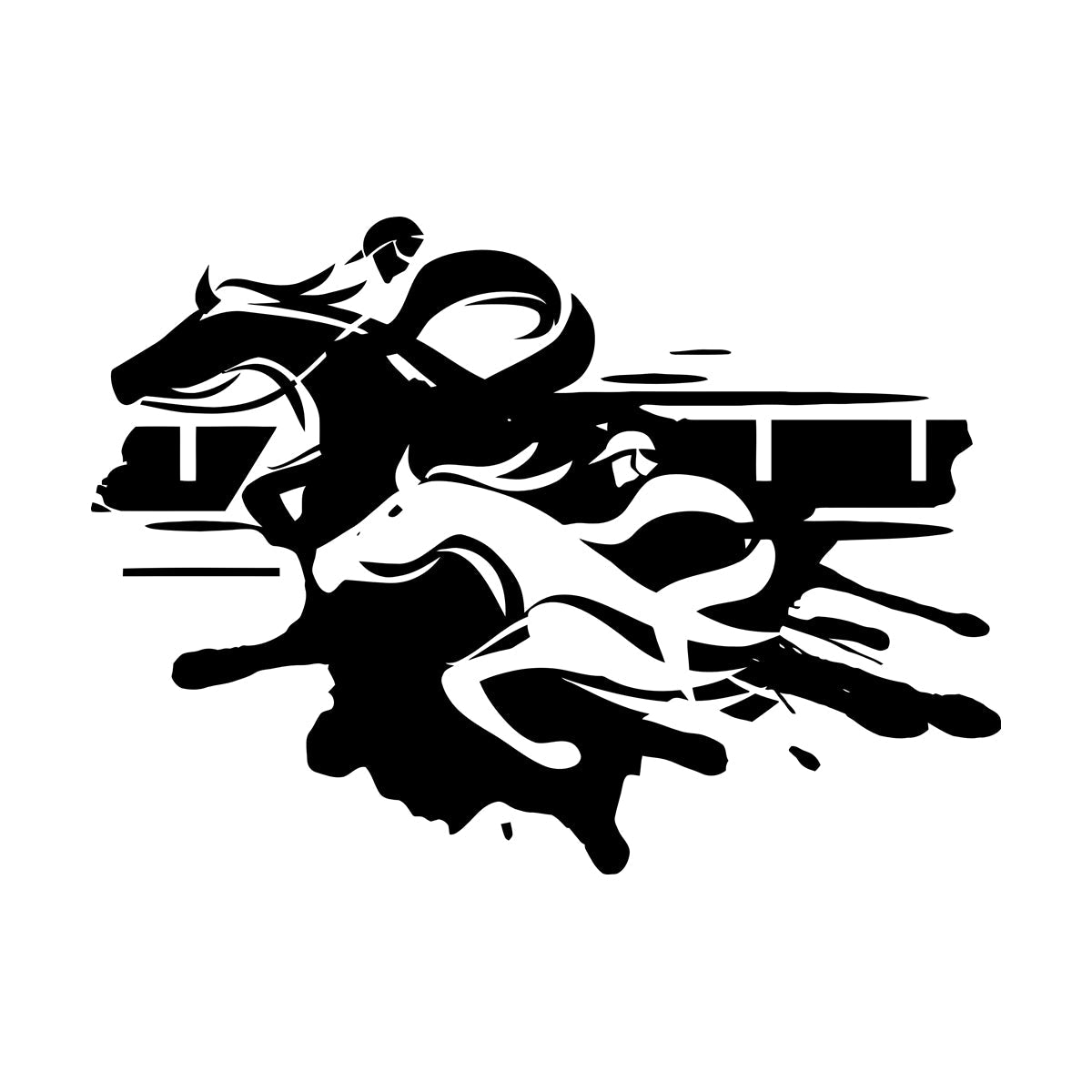 Fine Carving Decals Jockey Steeplechase Horse Racing Home Wall Beautification