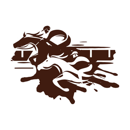 Fine Carving Decals Jockey Steeplechase Horse Racing Home Wall Beautification