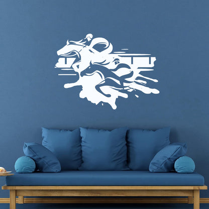 Fine Carving Decals Jockey Steeplechase Horse Racing Home Wall Beautification