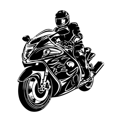 Lettering Decals Biker Riding A Motorcycle Bikers Sport Emblem Glass Stickers