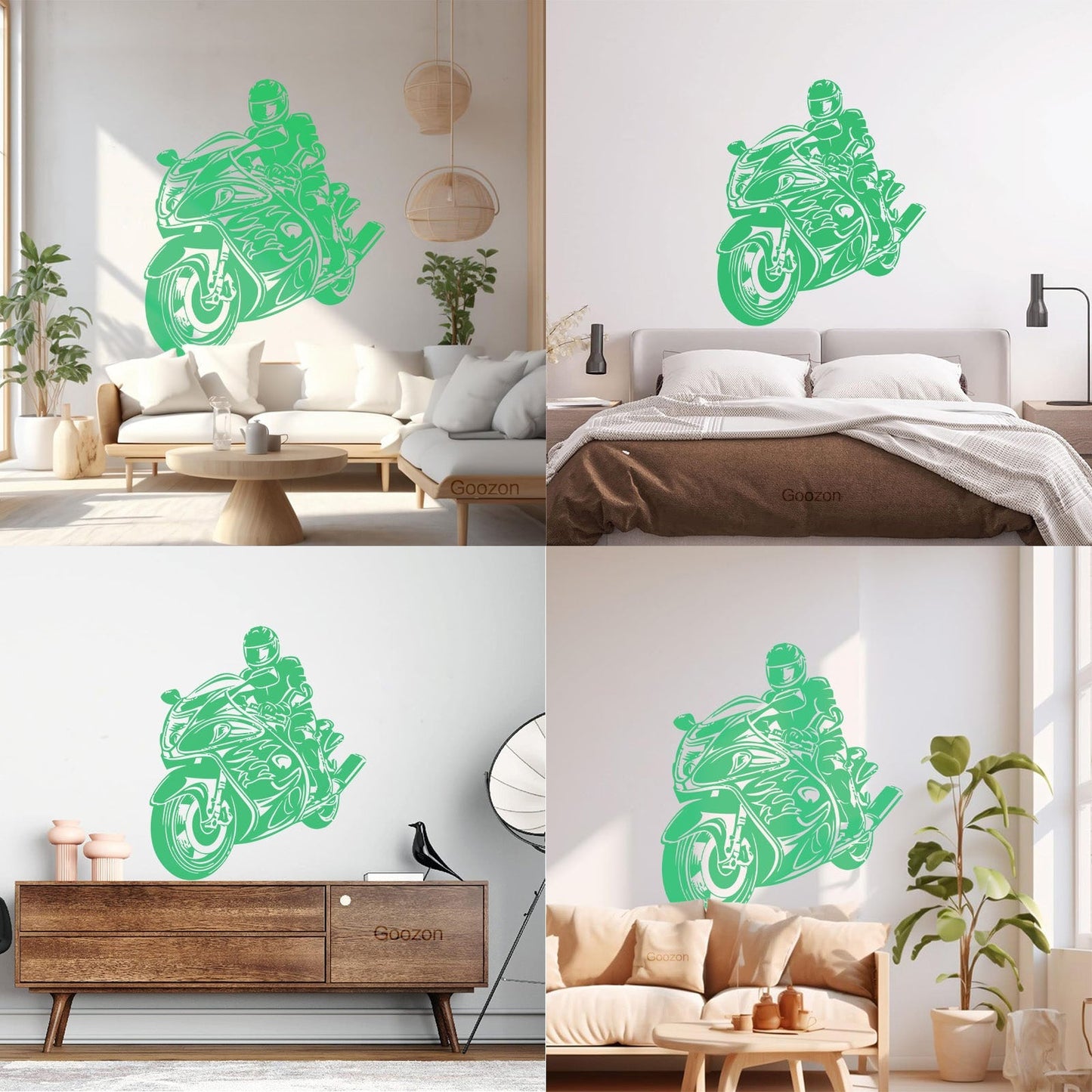 Lettering Decals Biker Riding A Motorcycle Bikers Sport Emblem Glass Stickers