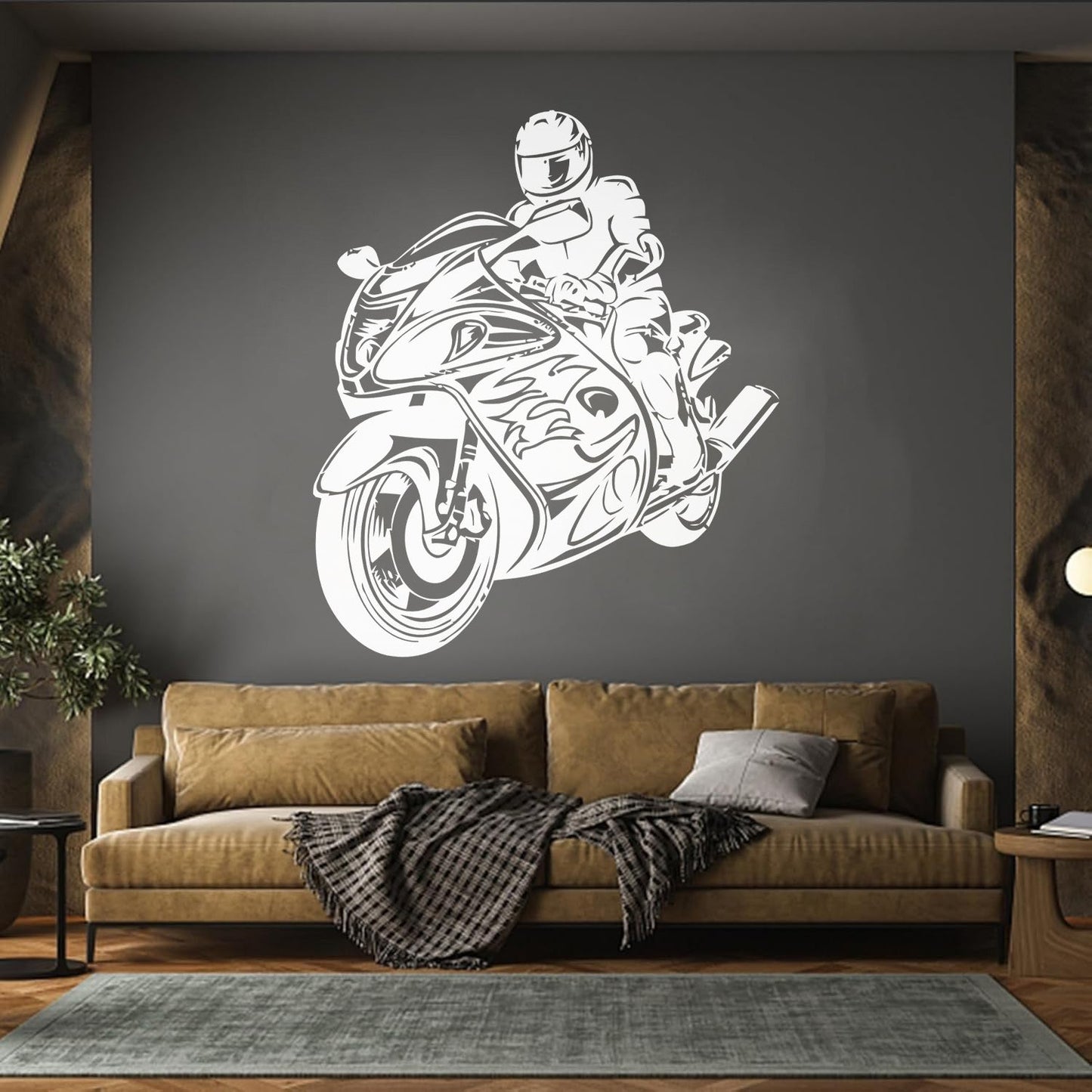 Lettering Decals Biker Riding A Motorcycle Bikers Sport Emblem Glass Stickers