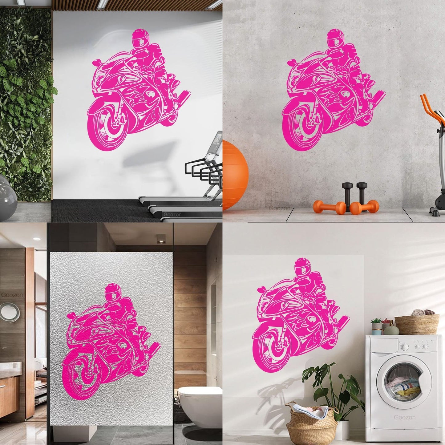 Lettering Decals Biker Riding A Motorcycle Bikers Sport Emblem Glass Stickers