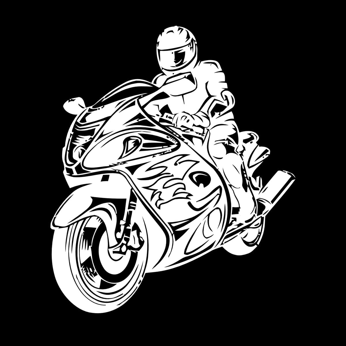 Lettering Decals Biker Riding A Motorcycle Bikers Sport Emblem Glass Stickers