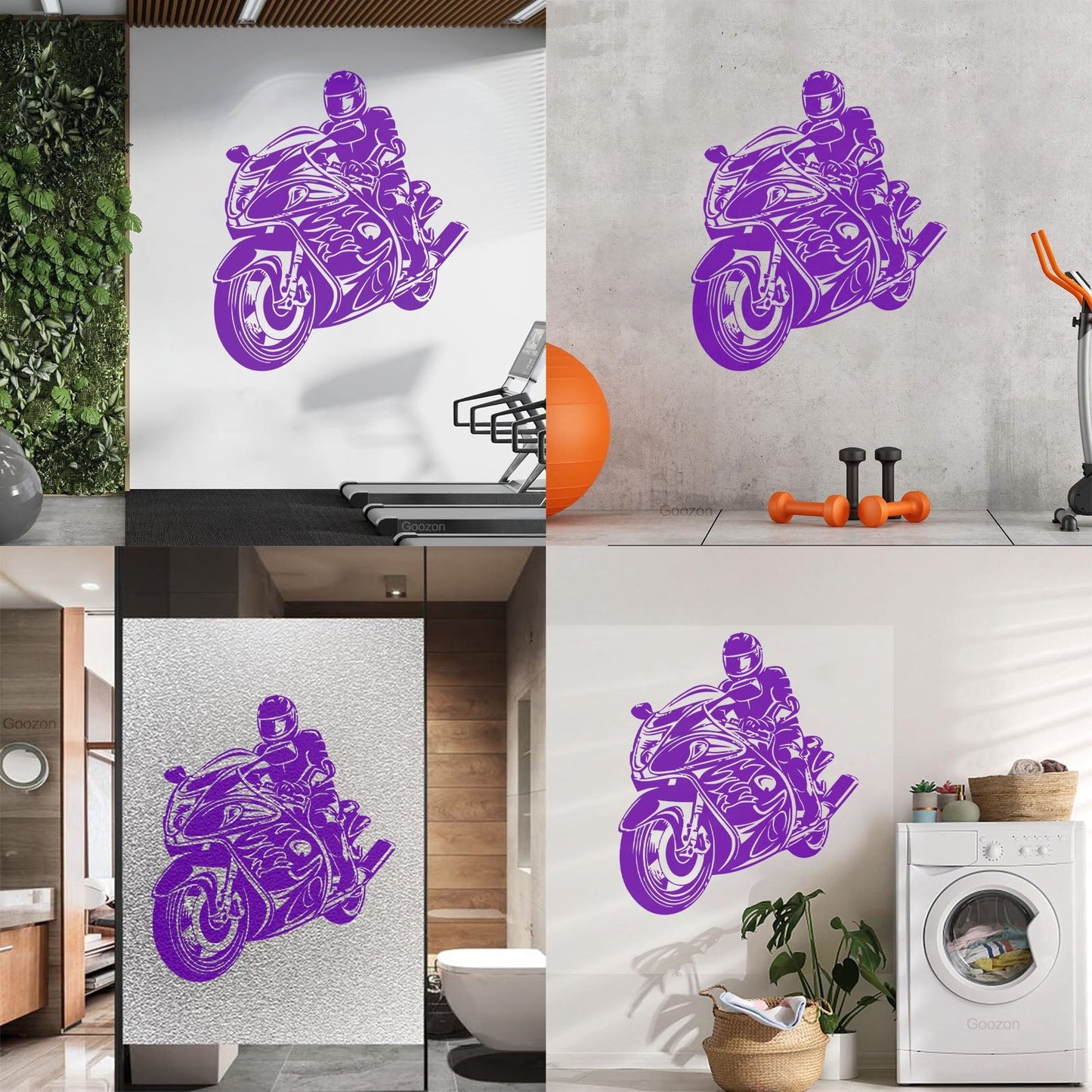 Lettering Decals Biker Riding A Motorcycle Bikers Sport Emblem Glass Stickers