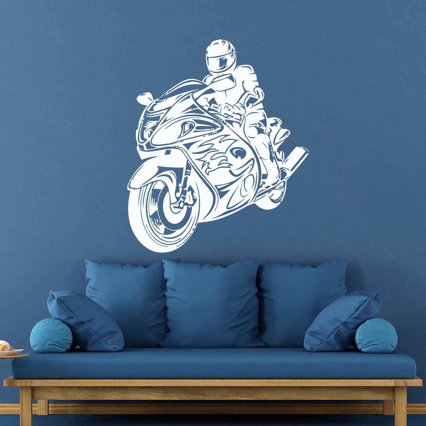 Lettering Decals Biker Riding A Motorcycle Bikers Sport Emblem Glass Stickers