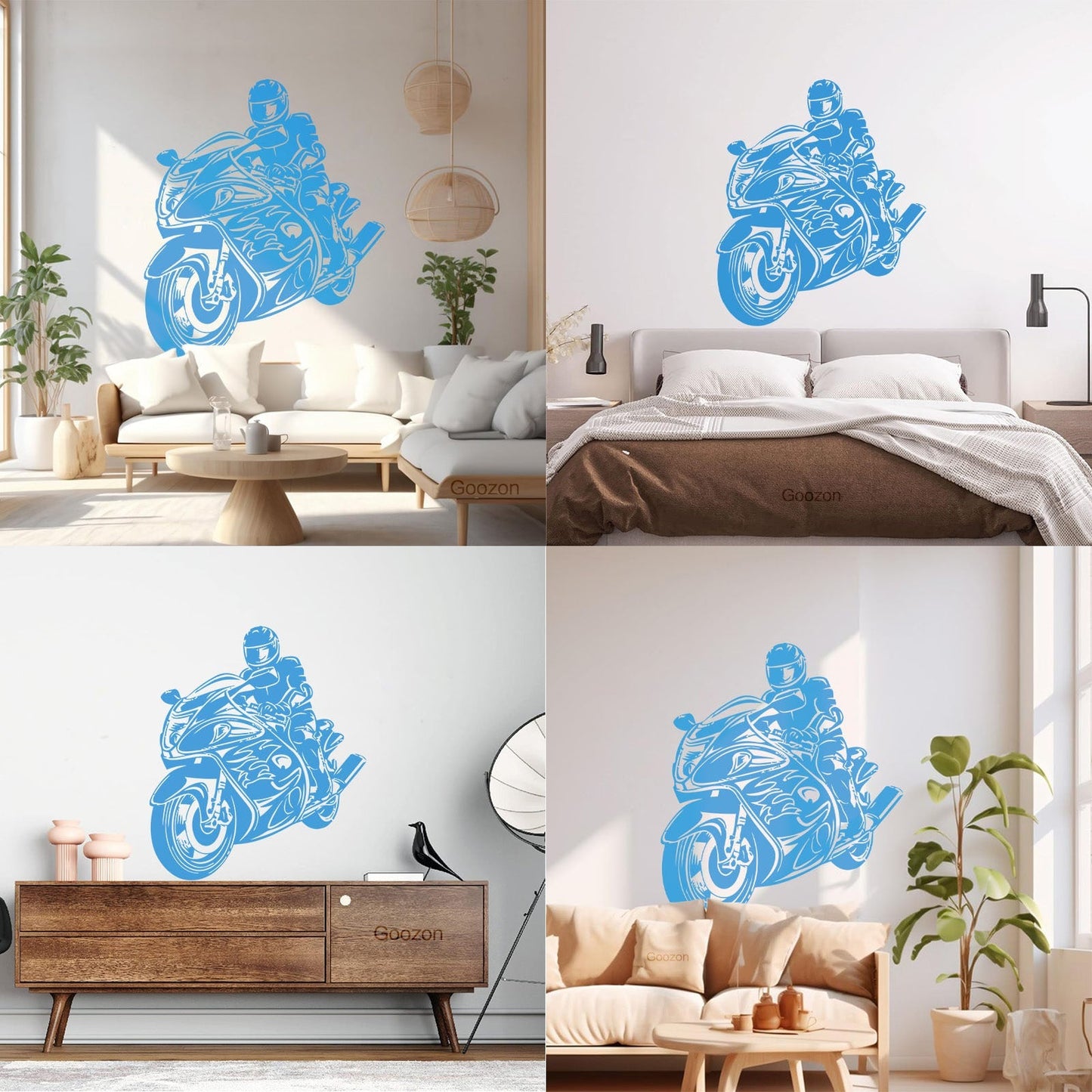 Lettering Decals Biker Riding A Motorcycle Bikers Sport Emblem Glass Stickers