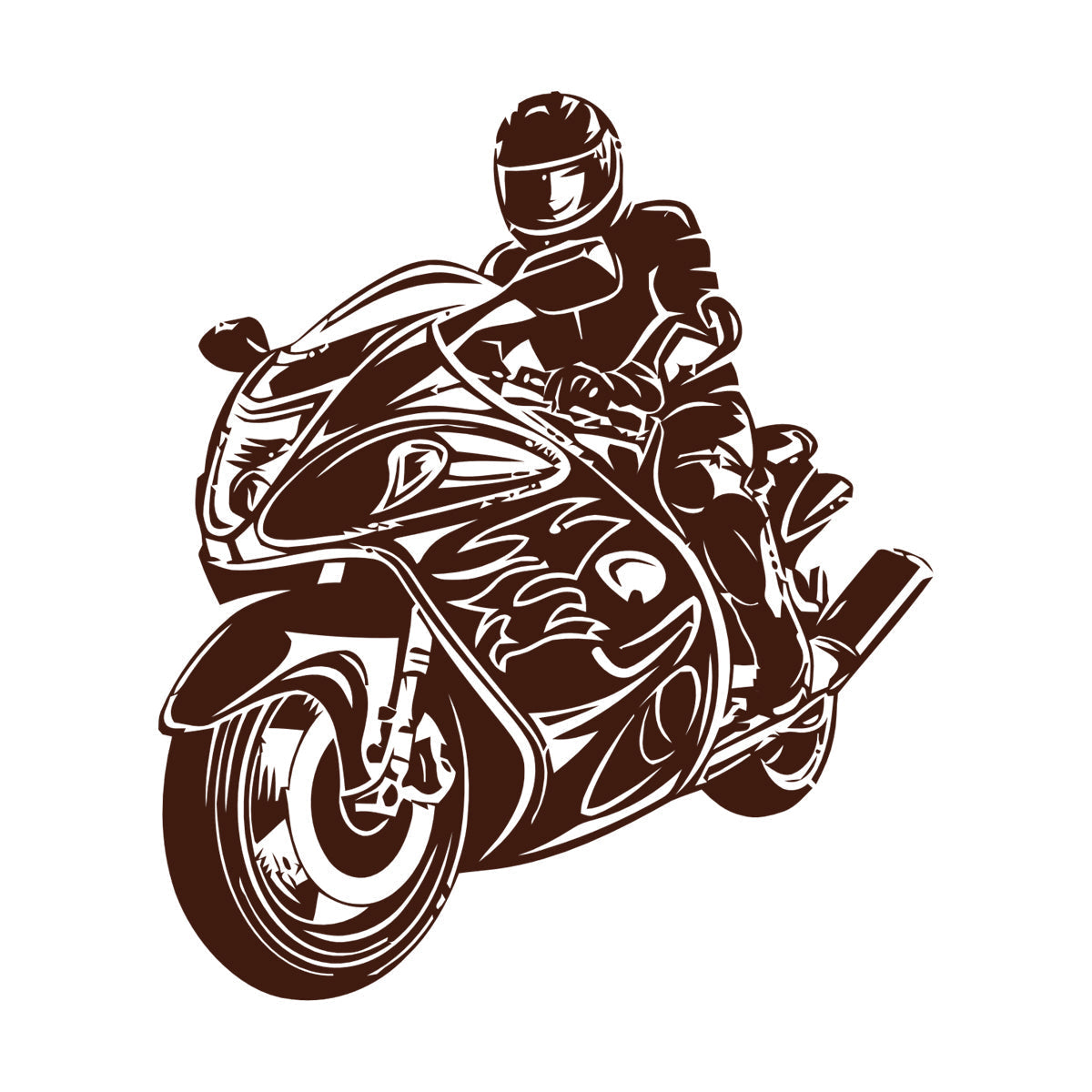 Lettering Decals Biker Riding A Motorcycle Bikers Sport Emblem Glass Stickers