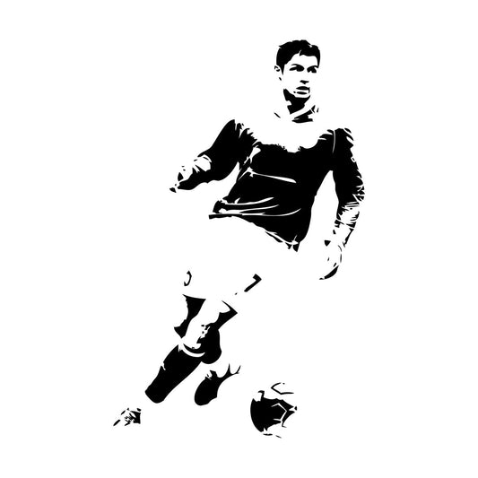 Wall Decals Paster Paper Coccer Athlet Sport Player Ball Sport Removable Without Leaving Glue