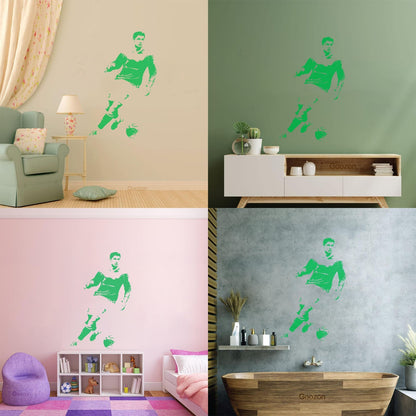 Wall Decals Paster Paper Coccer Athlet Sport Player Ball Sport Removable Without Leaving Glue