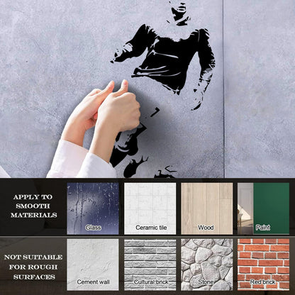 Wall Decals Paster Paper Coccer Athlet Sport Player Ball Sport Removable Without Leaving Glue