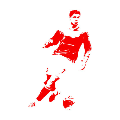 Wall Decals Paster Paper Coccer Athlet Sport Player Ball Sport Removable Without Leaving Glue