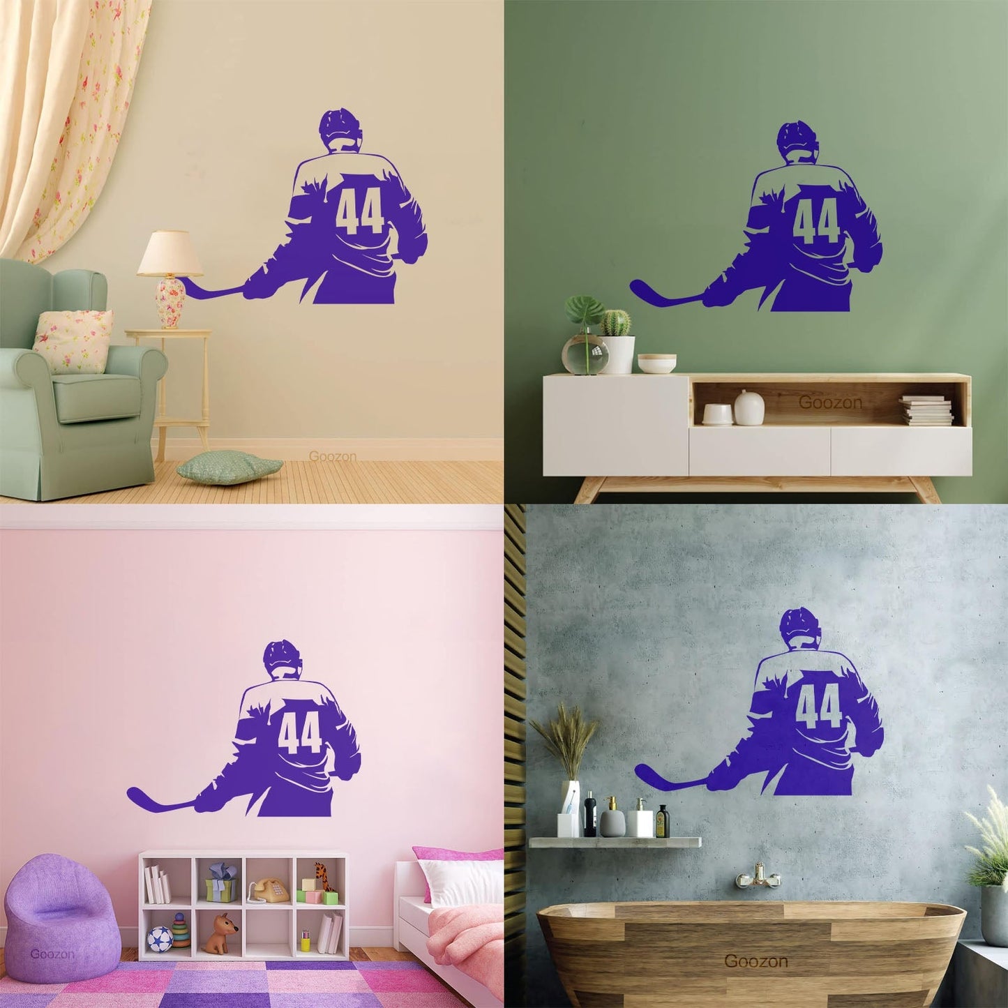 Vinyl Wall Stickers Make Your Own Custom Hockey Player Winter Sport Self Adhesive