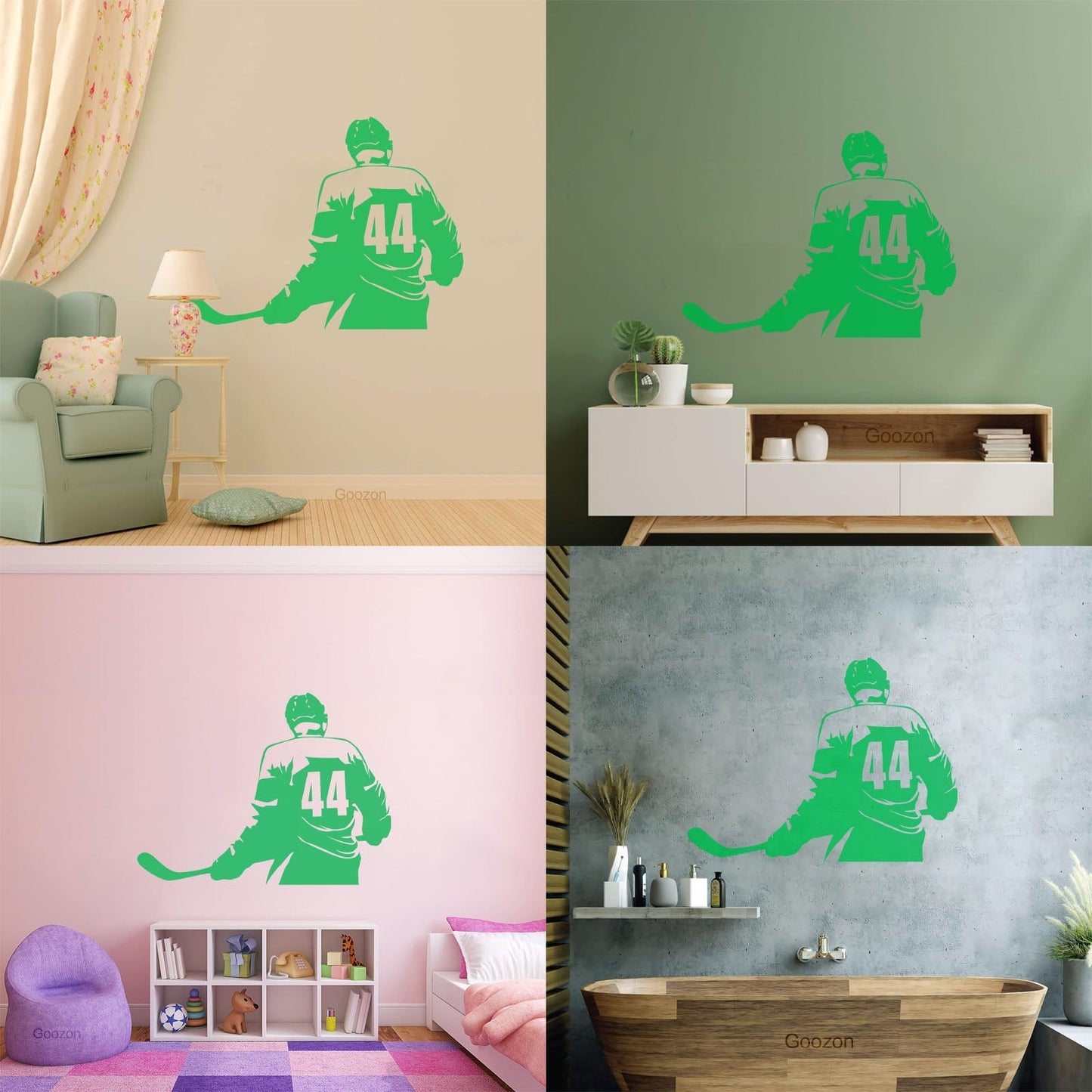 Vinyl Wall Stickers Make Your Own Custom Hockey Player Winter Sport Self Adhesive