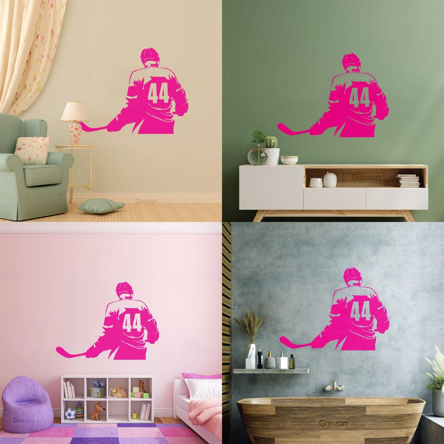 Vinyl Wall Stickers Make Your Own Custom Hockey Player Winter Sport Self Adhesive