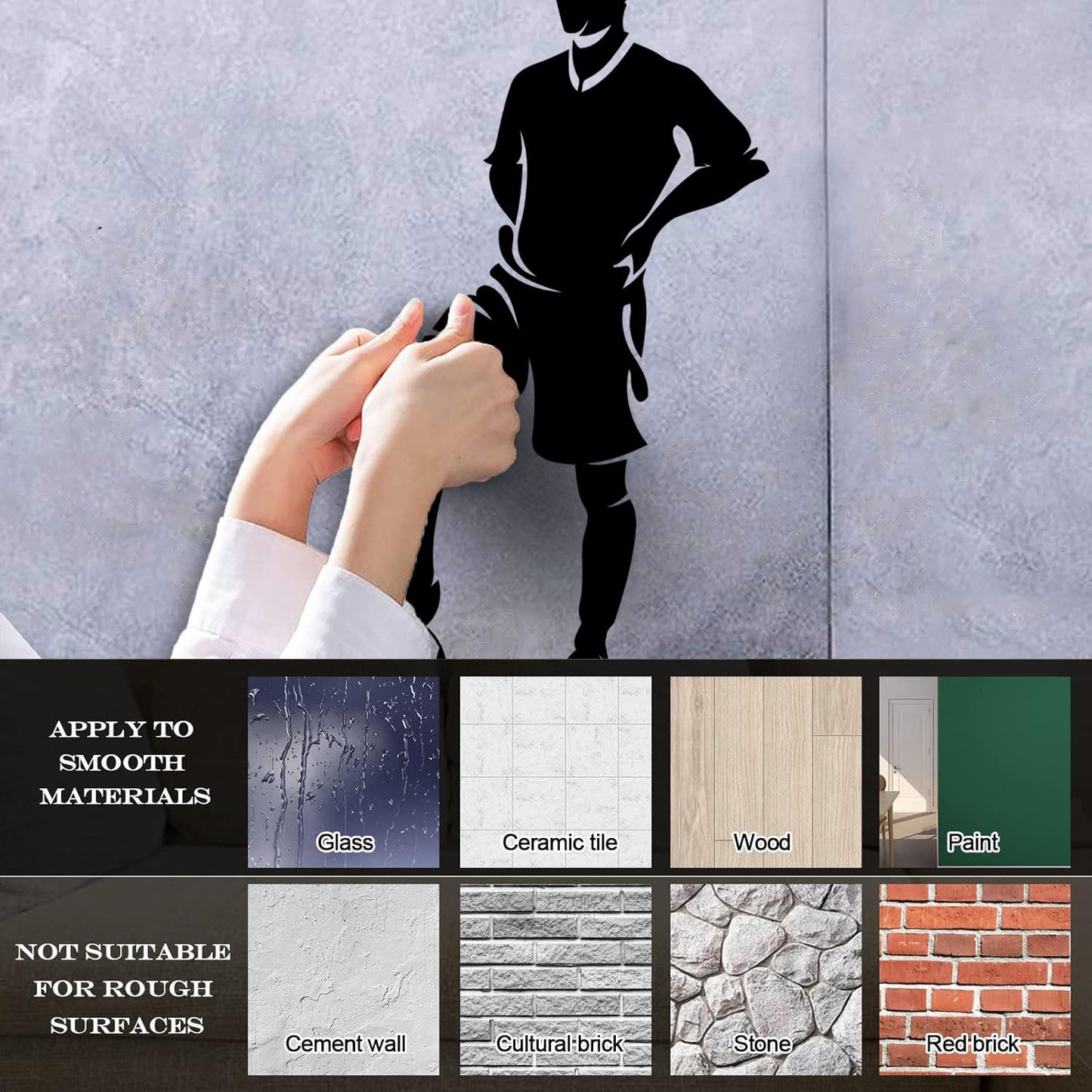 Mural And Wall Vinyl Decal Football Soccer Player Sport Easy Installation