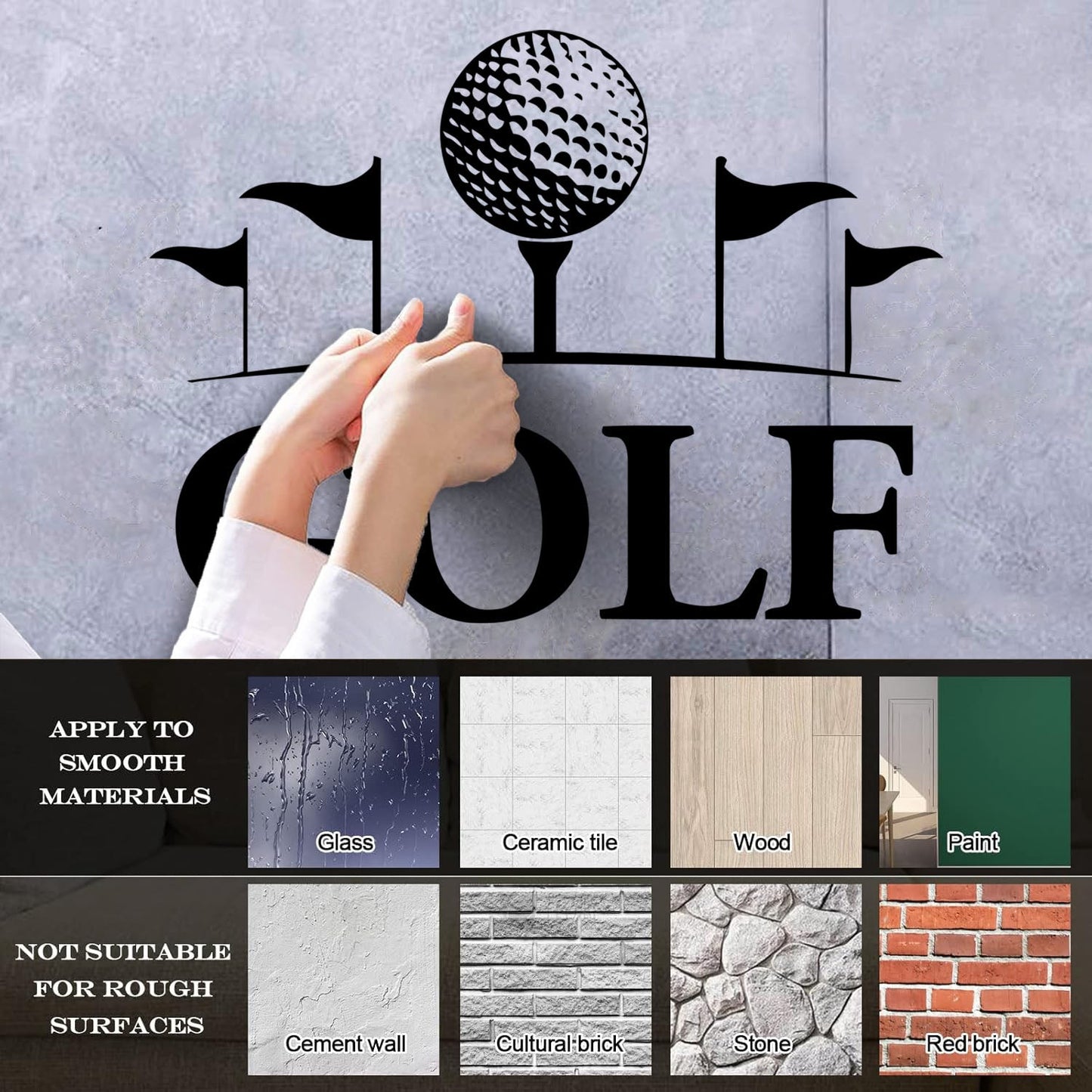 Wall Stickers Paster Paper Golf Club English Sport Hobbies Art Mural Painting