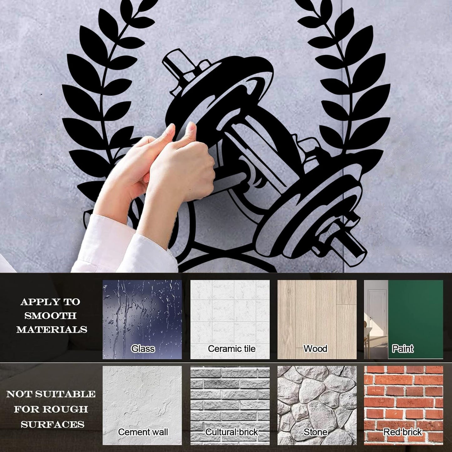 Gymnastics Fitnesscenter Sports Dumbbells Bodybuilding Fine Carving Stickers Waterproof