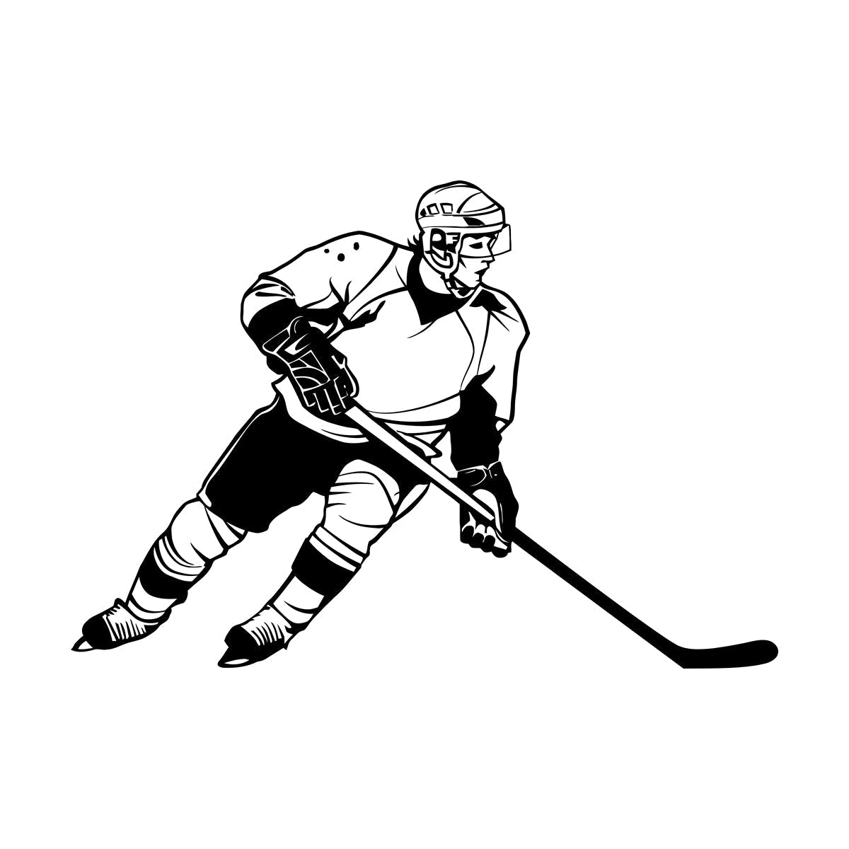 Fine Carving Decals Hockey Player Winter Sport Cool Personalized Customization