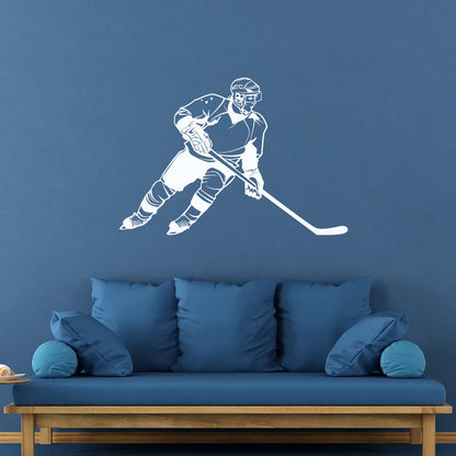 Fine Carving Decals Hockey Player Winter Sport Cool Personalized Customization