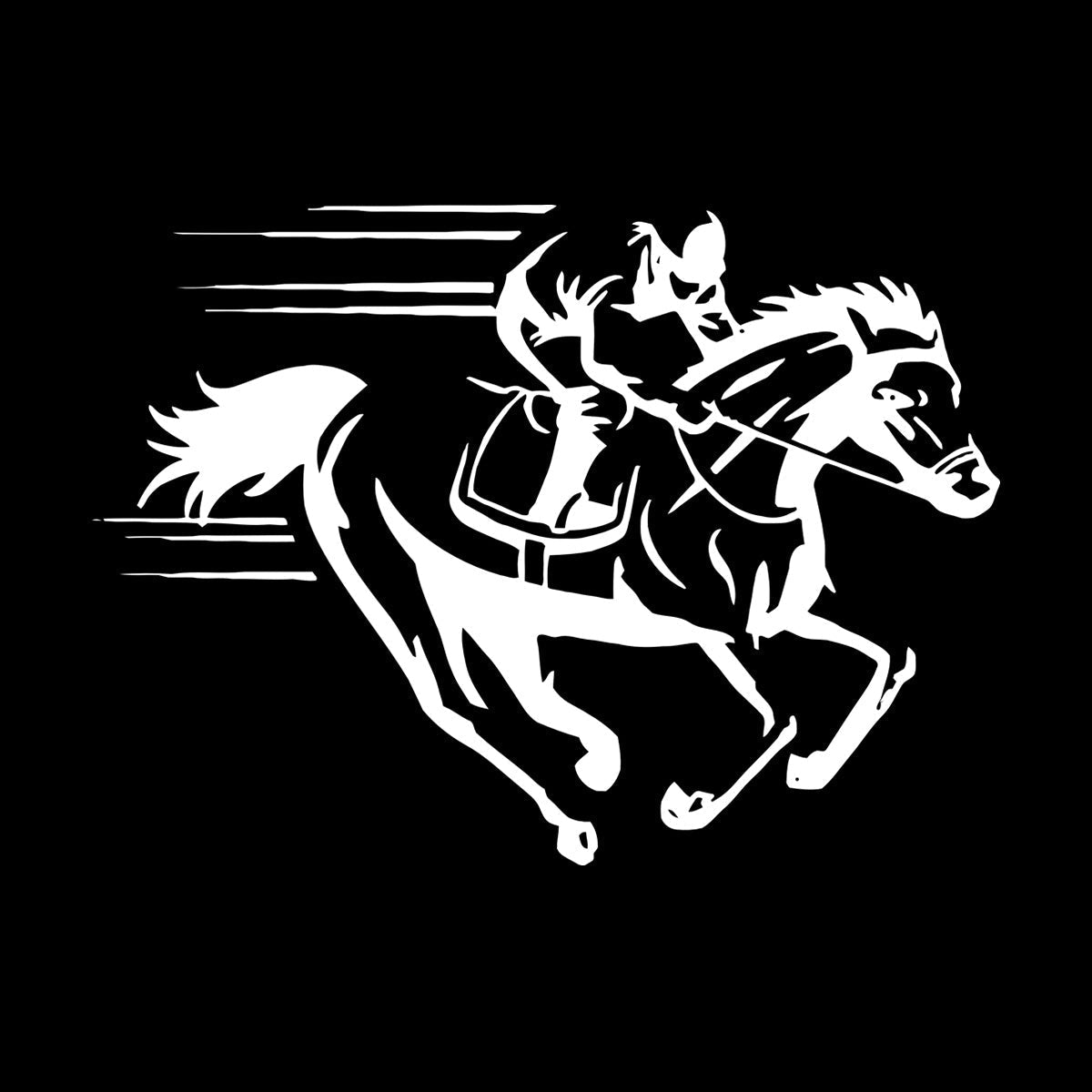 Vinyl Art Sticker Horse Jockey Jogging Racecourse Hippodrome Can Modify And Add Information