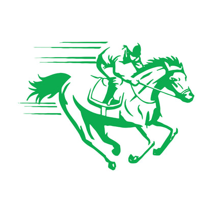 Vinyl Art Sticker Horse Jockey Jogging Racecourse Hippodrome Can Modify And Add Information
