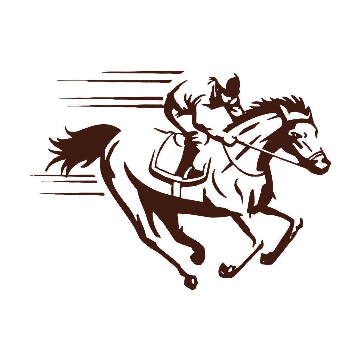 Vinyl Art Sticker Horse Jockey Jogging Racecourse Hippodrome Can Modify And Add Information