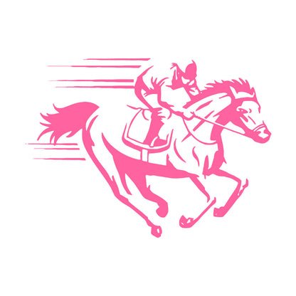 Vinyl Art Sticker Horse Jockey Jogging Racecourse Hippodrome Can Modify And Add Information