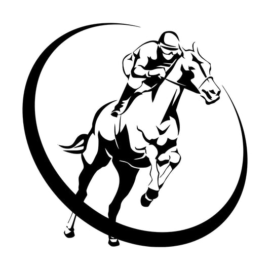 Horse Race Jockey Jogging Racecourse Hippodrome Engraving Stickers Art Decoration