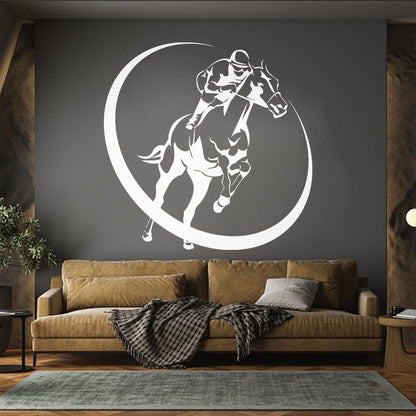 Horse Race Jockey Jogging Racecourse Hippodrome Engraving Stickers Art Decoration