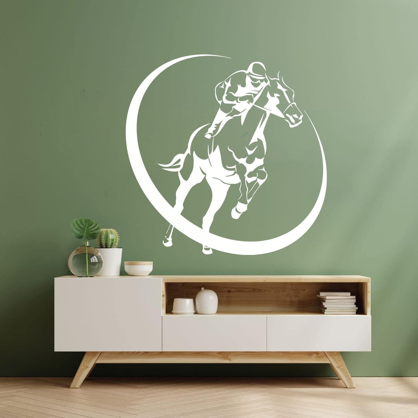 Horse Race Jockey Jogging Racecourse Hippodrome Engraving Stickers Art Decoration