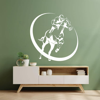 Horse Race Jockey Jogging Racecourse Hippodrome Engraving Stickers Art Decoration