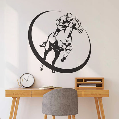 Horse Race Jockey Jogging Racecourse Hippodrome Engraving Stickers Art Decoration