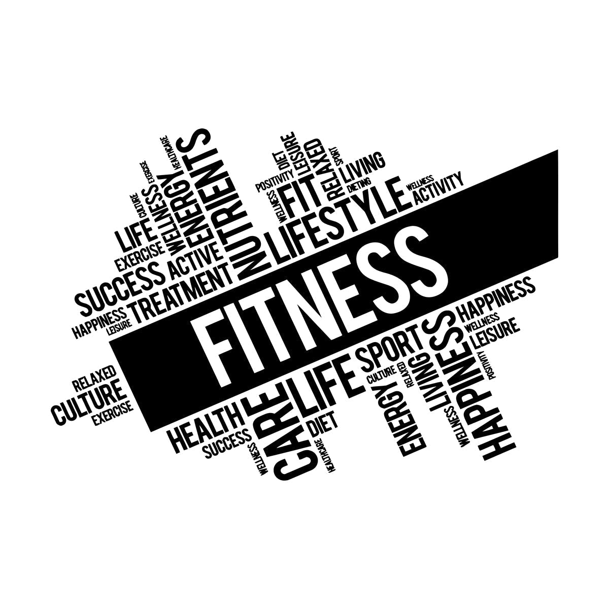 Lettering Decals Incentive Phrases Fitnesscenter Life Active Happiness Wall Beautification
