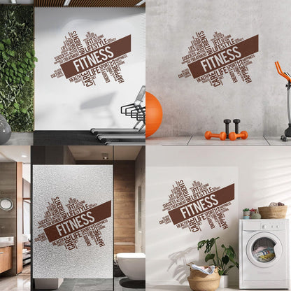 Lettering Decals Incentive Phrases Fitnesscenter Life Active Happiness Wall Beautification