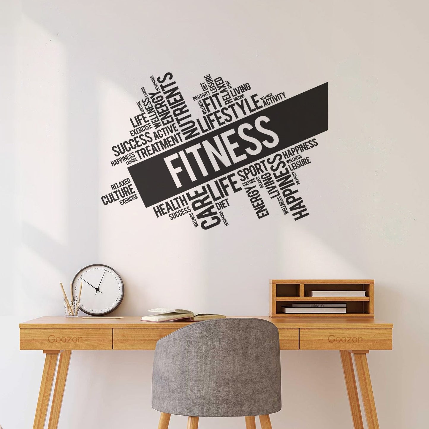 Lettering Decals Incentive Phrases Fitnesscenter Life Active Happiness Wall Beautification