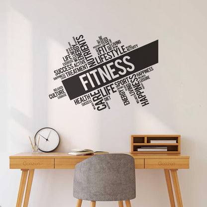 Lettering Decals Incentive Phrases Fitnesscenter Life Active Happiness Wall Beautification