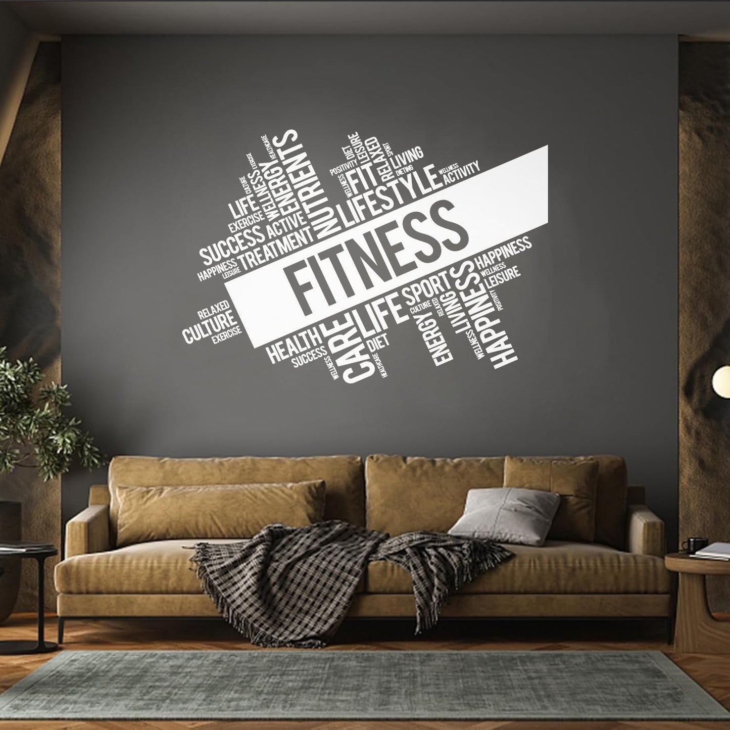 Lettering Decals Incentive Phrases Fitnesscenter Life Active Happiness Wall Beautification