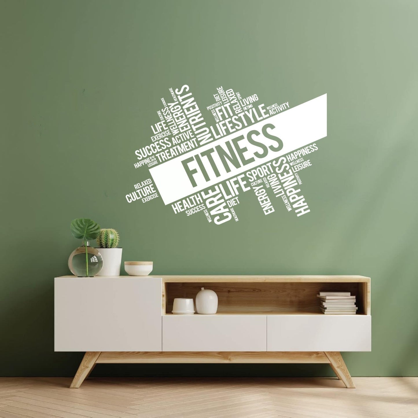 Lettering Decals Incentive Phrases Fitnesscenter Life Active Happiness Wall Beautification