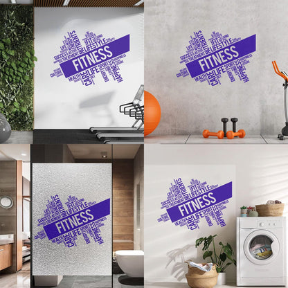 Lettering Decals Incentive Phrases Fitnesscenter Life Active Happiness Wall Beautification