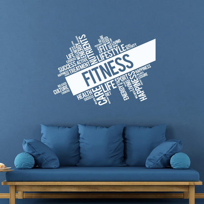 Lettering Decals Incentive Phrases Fitnesscenter Life Active Happiness Wall Beautification