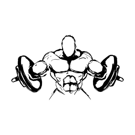 Wall Decals Paster Paper Muscled Barbell Gymnastics Fitnesscenter Bodybuilding Glass Stickers