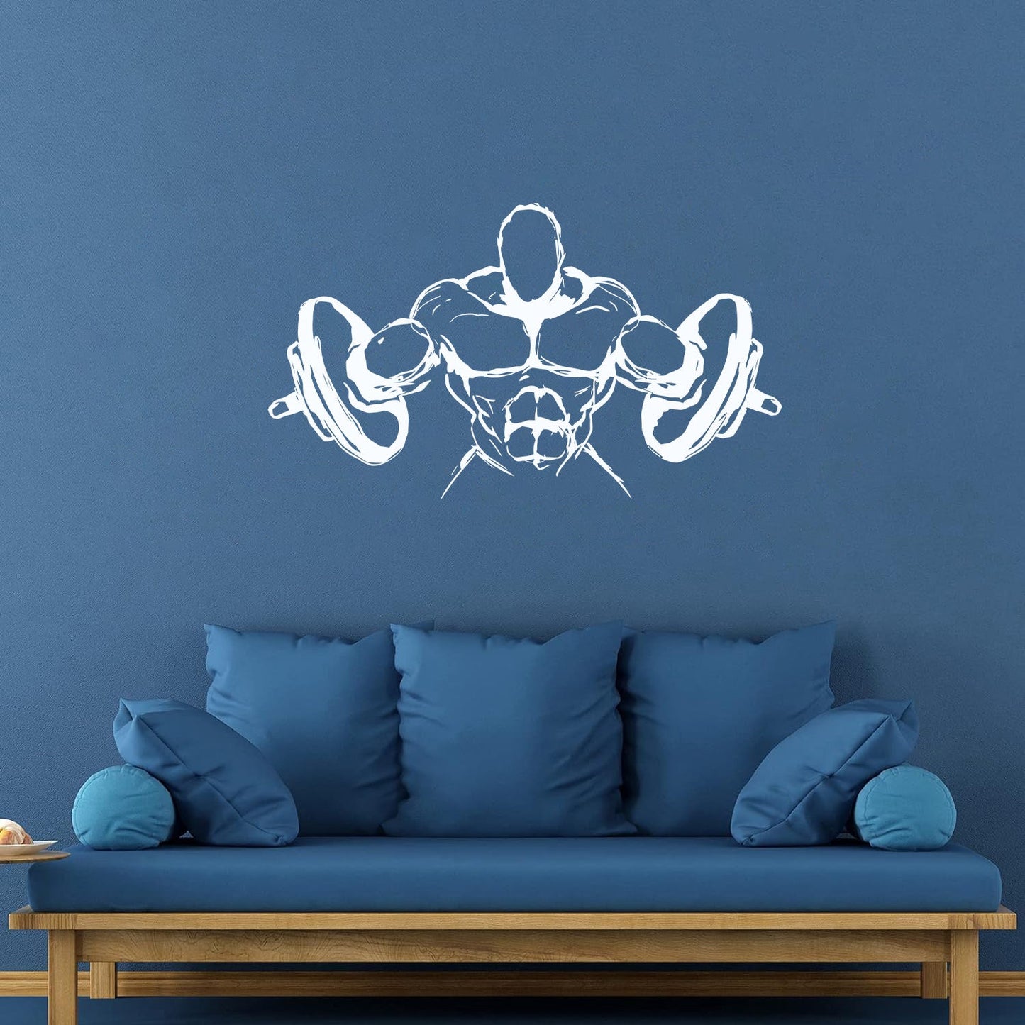 Wall Decals Paster Paper Muscled Barbell Gymnastics Fitnesscenter Bodybuilding Glass Stickers