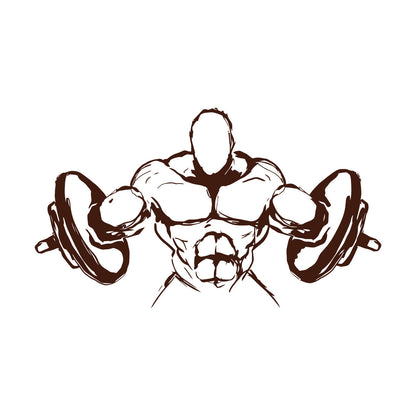 Wall Decals Paster Paper Muscled Barbell Gymnastics Fitnesscenter Bodybuilding Glass Stickers